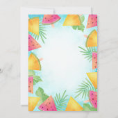 Palm verlaat Watermelon Summer Birthday Party Kaart (Achterkant)