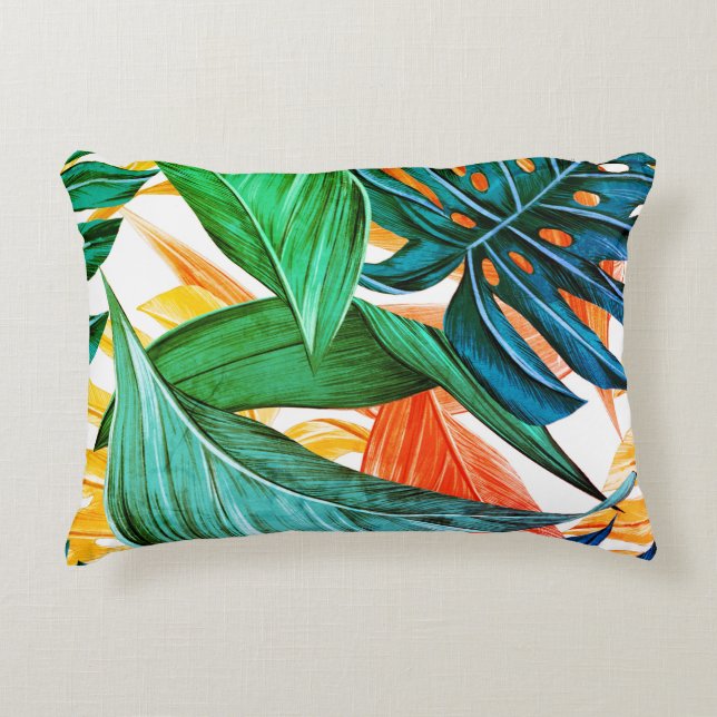 Palm vertrekt tropische exotische accuskussens accent kussen (Voorkant)