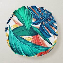 Palm vertrekt tropische exotische accuskussens rond kussen