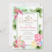 Palm Watermelon Flamingo EIephant Quinceañera Kaart (Voorkant)