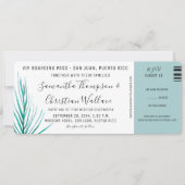 Palm Waterverf chique bestemming bruiloft Kaart (Voorkant)