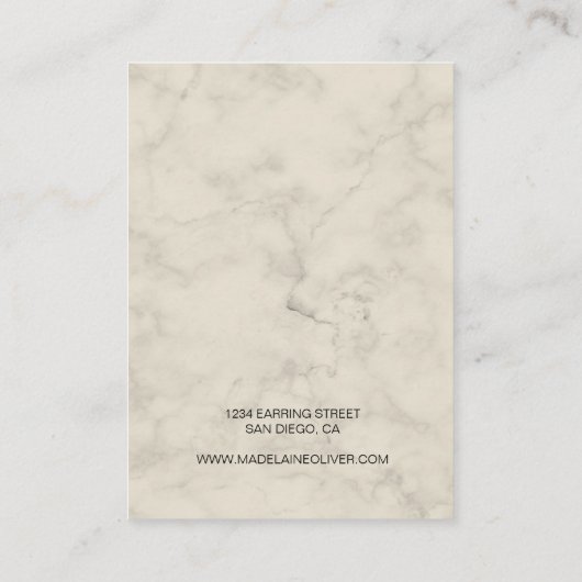 Palm Waterverf Ketting Display Visitekaartje (Achterkant)