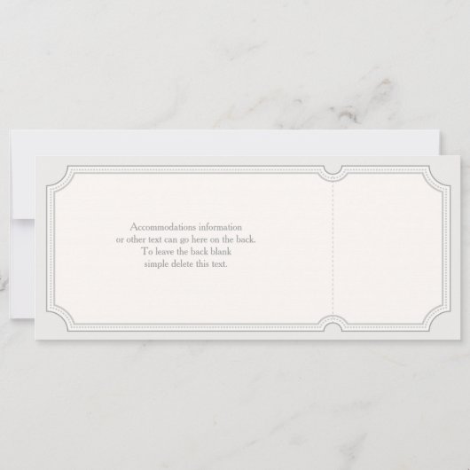 Palm Wedding Destination Ticket Invitation RSVP Kaart (Achterkant)