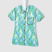Palm Whisperer Hawaiian Tropical Aloha Shirt- Turq Ornament (voorkant)