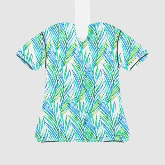 Palm Whisperer Hawaiian Tropical Aloha Shirt- Turq Ornament (achterkant)