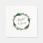 Palm Wreath Personalized Wedding Servet (Voorkant)
