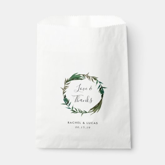 Palm Wreath Wedding Bedankt Bedankzakje (Voorkant)