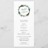 Palm Wreath Wedding Ceremony Program Programmakaart (Voorkant)