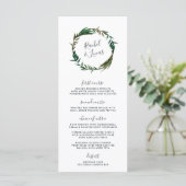 Palm Wreath Wedding Menu Kaart (Staand voorkant)