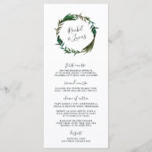 Palm Wreath Wedding Menu Kaart (Voorkant)