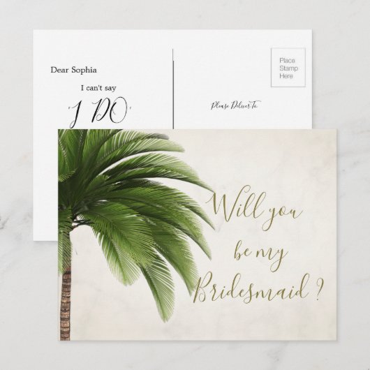 Palm zal je mijn uitnodiging zijn. briefkaart (Voorkant / Achterkant)