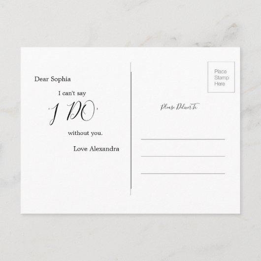 Palm zal je mijn uitnodiging zijn. briefkaart (Achterkant)