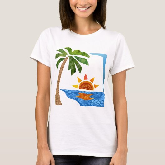 Palm, zon en Zee T-shirt (Voorkant)