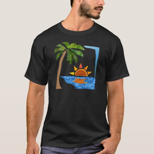 Palm, zon en Zee T-shirt (Voorkant)