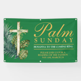 Palm zondag buiten hangen spandoek