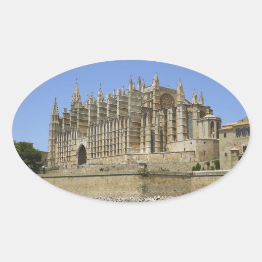 Palma Cathedral Ovale Sticker (Voorkant)