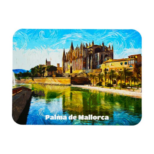 Palma de Mallorca Baleares olieverf Magneet (Horizontaal)