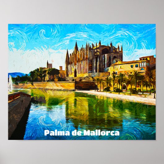Palma de Mallorca Baleares olieverf Poster (Voorkant)