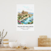 Palma De Mallorca Muurkunst Kust Reisposter Poster (Keuken)