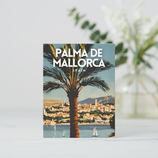 Palma de Mallorca Nostalgisch Spanje Retro Reizen Briefkaart (Staand voorkant)