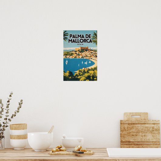Palma de Mallorca nostalgische reizen Poster (Keuken)