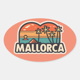 Palma de Mallorca Ovale Sticker