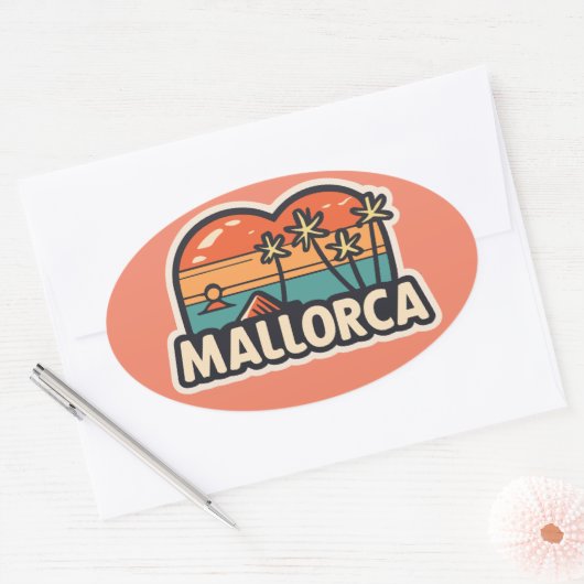 Palma de Mallorca Ovale Sticker (Envelop)