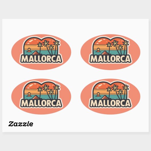 Palma de Mallorca Ovale Sticker (Vel)