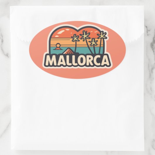 Palma de Mallorca Ovale Sticker (Tas)