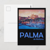 Palma de Mallorca Retro Travel Poster Briefkaart (Voorkant / Achterkant)