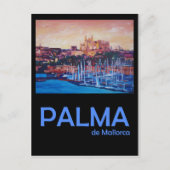 Palma de Mallorca Retro Travel Poster Briefkaart (Voorkant)