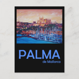 Palma de Mallorca Retro Travel Poster Briefkaart