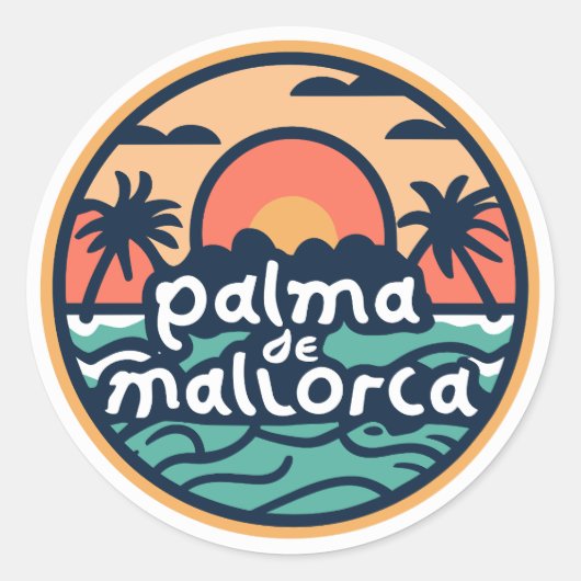 Palma de Mallorca Ronde Sticker (Voorkant)