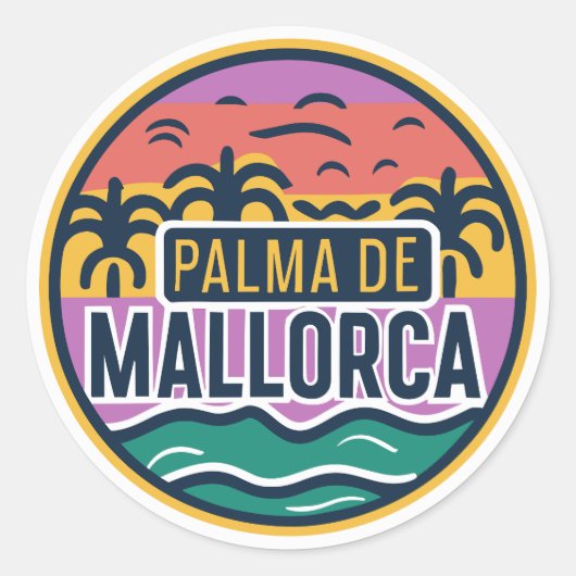 Palma de Mallorca Ronde Sticker (Voorkant)