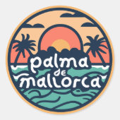 Palma de Mallorca Ronde Sticker (Voorkant)