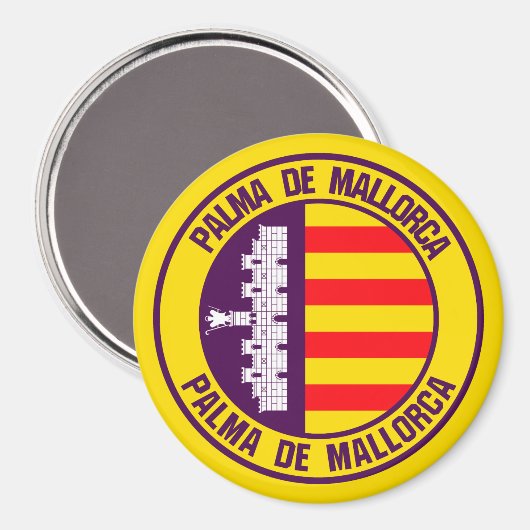 Palma de Mallorca Round Emblem Magneet (Voorkant / Achterkant)