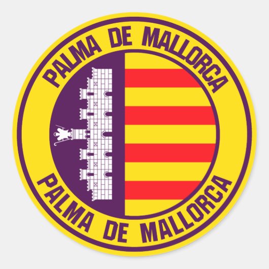 Palma de Mallorca Round Emblem Ronde Sticker (Voorkant)
