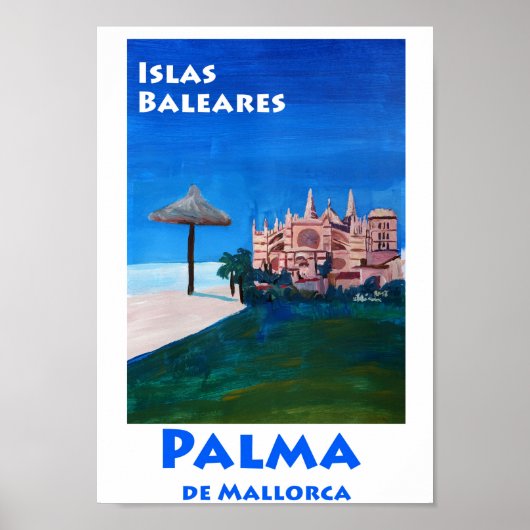 Palma de Mallorca Spain Retro Poster (Voorkant)