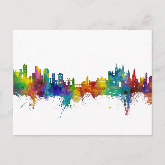 Palma de Mallorca Spain Skyline Briefkaart (Voorkant)