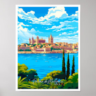 Palma de Mallorca Spanje Kunst vintage reizen Poster