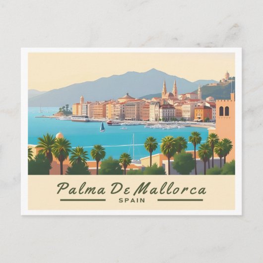 Palma de Mallorca Spanje Pastelreizen Briefkaart (Voorkant)