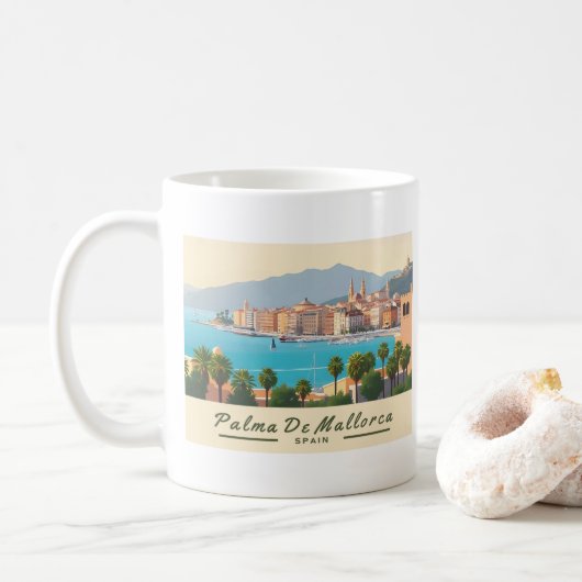 Palma de Mallorca Spanje Pastelreizen Koffiemok (Met donut)