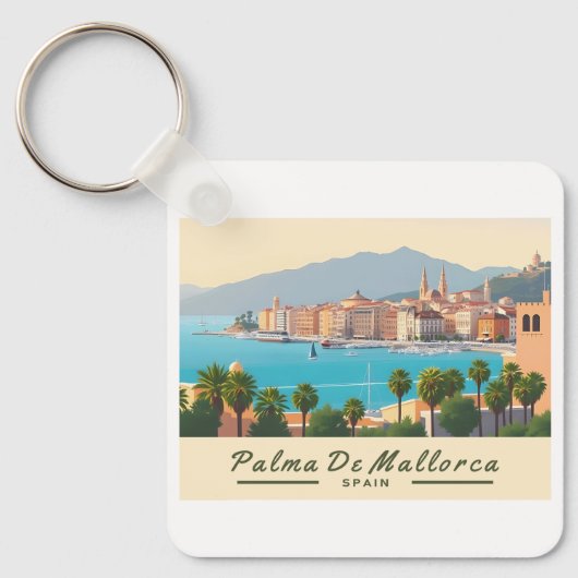 Palma de Mallorca Spanje Pastelreizen Sleutelhanger (Voorkant)