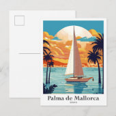 Palma de Mallorca Spanje Reisillustratie Briefkaart (Voorkant / Achterkant)