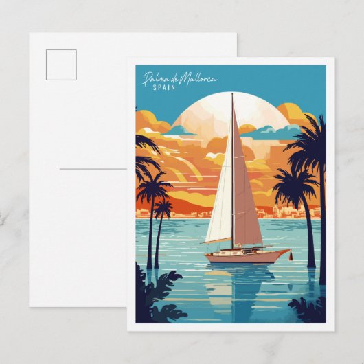 Palma de Mallorca Spanje vintage reizen Briefkaart (Voorkant / Achterkant)