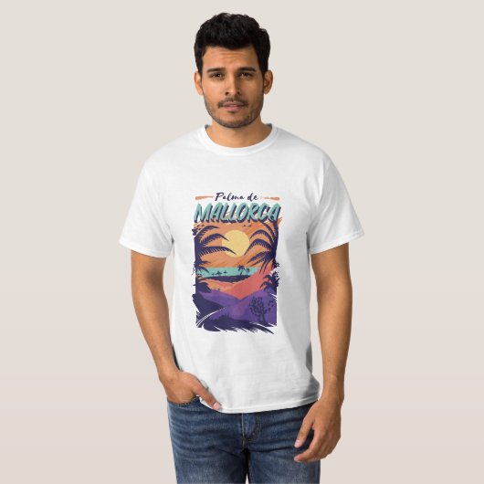 Palma de Mallorca, strandontwerp Spanje T-shirt (Voorkant volledig)