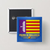 Palma de Mallorca Vierkante Button 5,1 Cm (Voorkant /achterkant)
