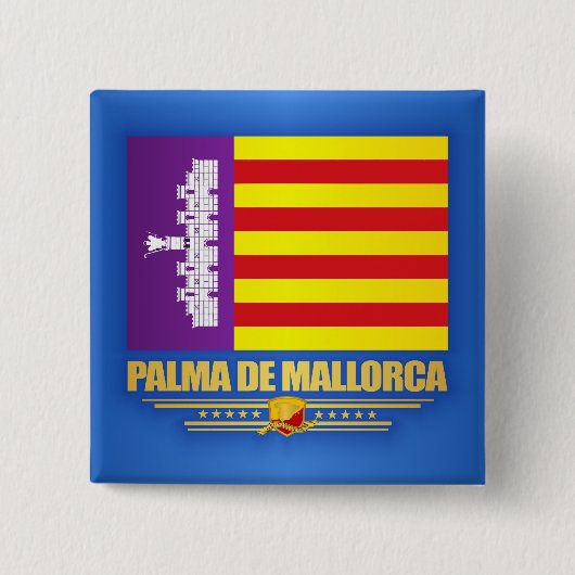 Palma de Mallorca Vierkante Button 5,1 Cm (Voorkant)