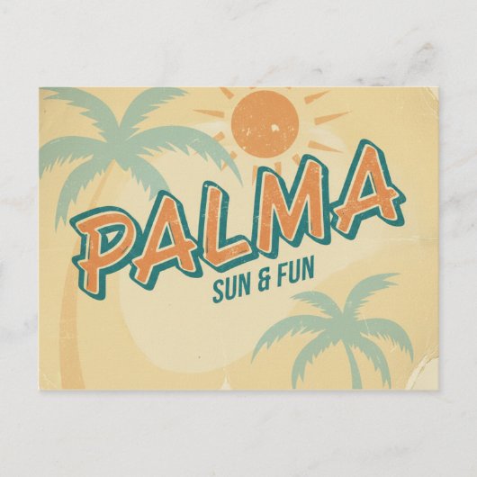 Palma de Mallorca, Zon & Plezier Briefkaart (Voorkant)