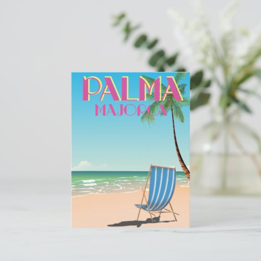 Palma Majorca Beach poster Briefkaart (Staand voorkant)